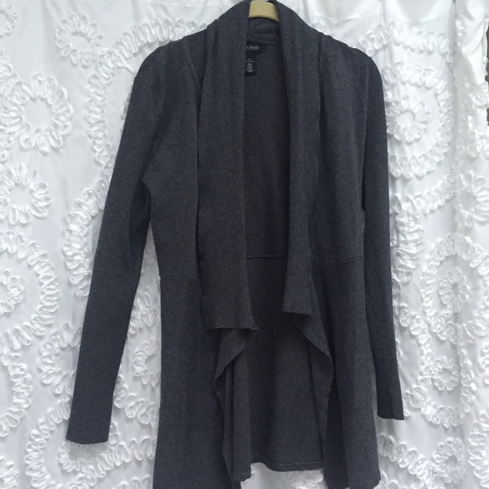 Women's Open Front Knit Cardigan - Dark Gray
